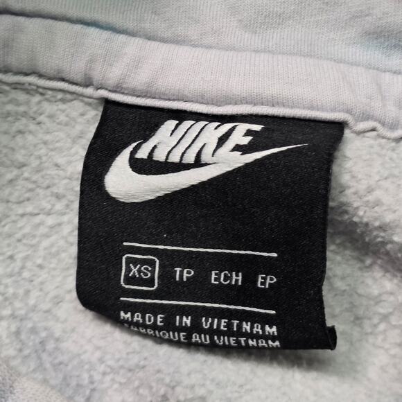 Nike Washed Out Tie Dyed Hoodie Women XS Light Blue White Cotton - Picture 3 of 9